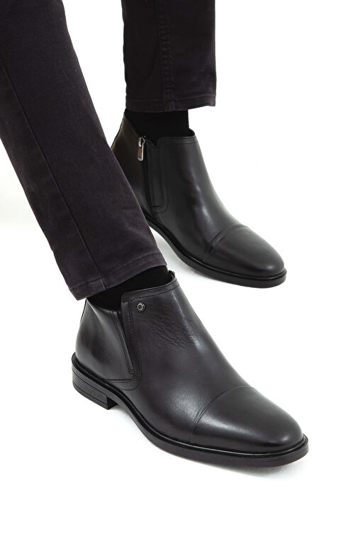 Tamer Tanca Siyah Erkek Deri Bot 205 5253 ERK BOT SK21-22 - Görsel 5