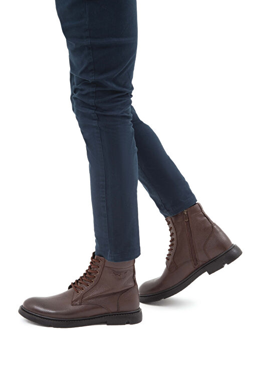 Tamer Tanca Erkek Hakiki Deri Kahverengi Klasik Bot - Görsel 2