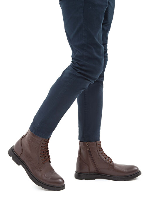 Tamer Tanca Erkek Hakiki Deri Kahverengi Klasik Bot - Görsel 3