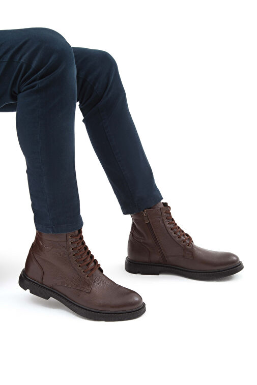 Tamer Tanca Erkek Hakiki Deri Kahverengi Klasik Bot - Görsel 4