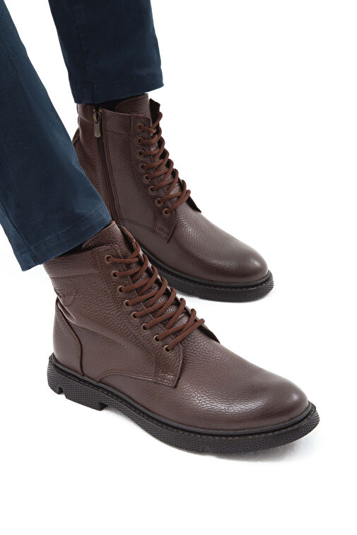 Tamer Tanca Erkek Hakiki Deri Kahverengi Klasik Bot - Görsel 5