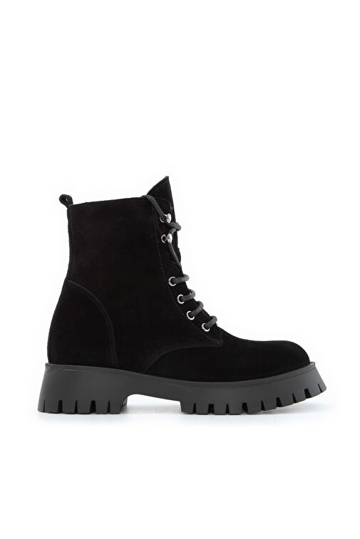 Tamer Tanca Kadın Hakiki Deri Siyah Süet POSTAL Bot - Görsel 2