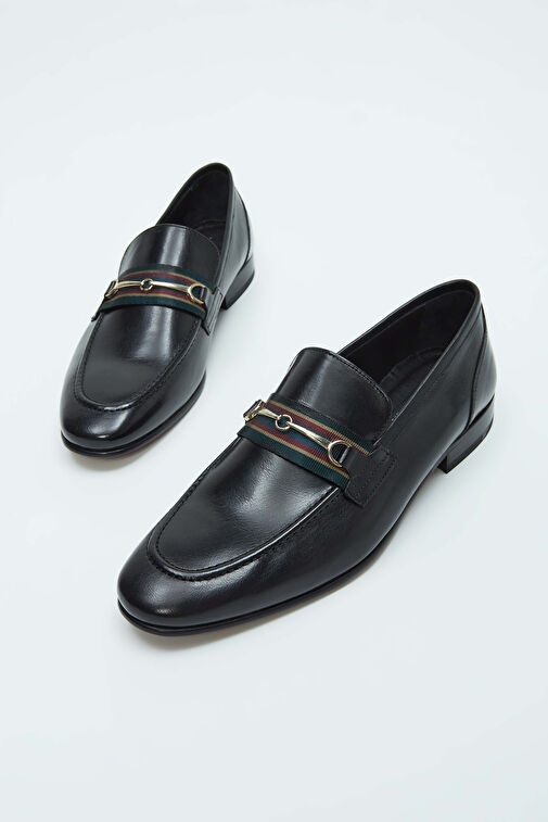 Tamer Tanca Erkek Hakiki Deri Siyah Bufalo Klasik Ayakkabı - Görsel 2