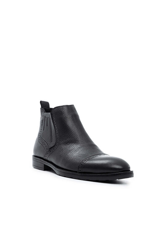 Tamer Tanca Erkek Hakiki Deri Siyah Floter Klasik Bot - Görsel 4