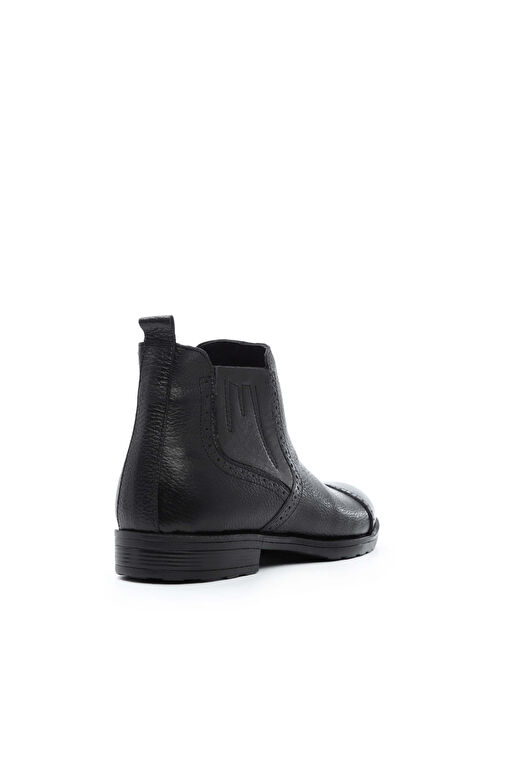 Tamer Tanca Erkek Hakiki Deri Siyah Floter Klasik Bot - Görsel 5