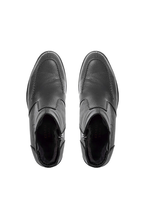 Tamer Tanca Erkek Hakiki Deri Siyah Floter Klasik Bot - Görsel 6