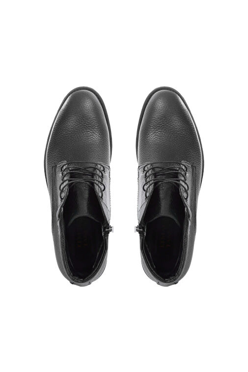 Tamer Tanca Erkek Hakiki Deri Siyah Floter Klasik Bot - Görsel 6