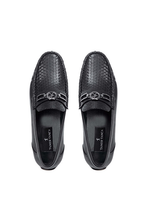 Tamer Tanca Erkek Hakiki Deri Siyah Driver Ayakkabı - Görsel 5