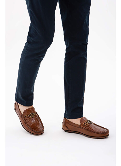 Tamer Tanca Tamer Tanca Erkek Hakiki Deri Taba Driver Ayakkabı Loafer | Boyner Taba - 3. görsel