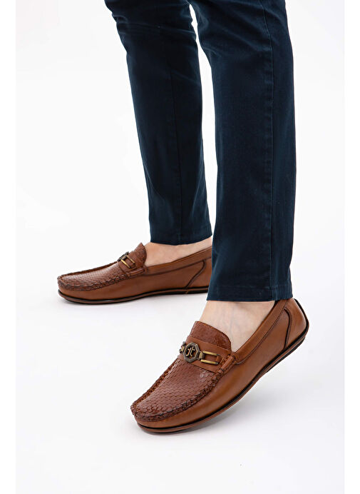 Tamer Tanca Tamer Tanca Erkek Hakiki Deri Taba Driver Ayakkabı Loafer | Boyner Taba - 4. görsel