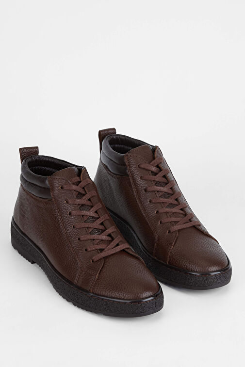 Tamer Tanca Erkek Hakiki Deri Kahverengi Casual Bot - Görsel 3