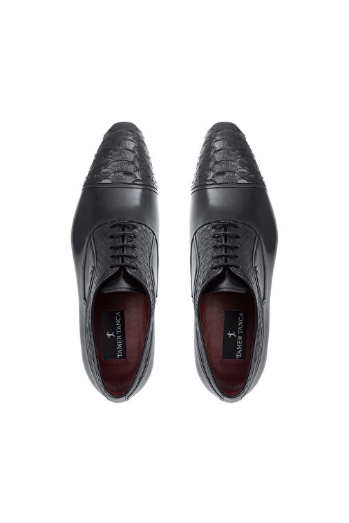 Tamer Tanca Erkek Hakiki Deri Siyah Klasik Ayakkabı - Görsel 5