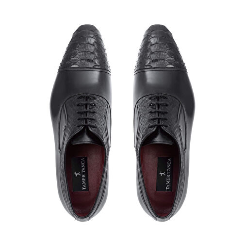 Tamer Tanca Erkek Hakiki Deri Siyah Klasik Ayakkabı - Görsel 7