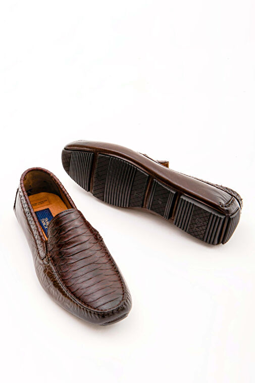 Tamer Tanca Erkek Hakiki Deri Kahverengi Driver Ayakkabı - Görsel 6