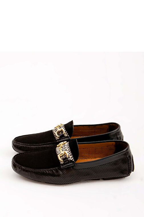 Tamer Tanca Erkek Hakiki Deri Siyah Bufalo Loafer Ayakkabı - Görsel 4