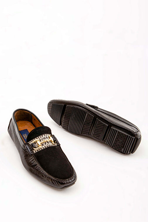 Tamer Tanca Erkek Hakiki Deri Siyah Bufalo Loafer Ayakkabı - Görsel 6