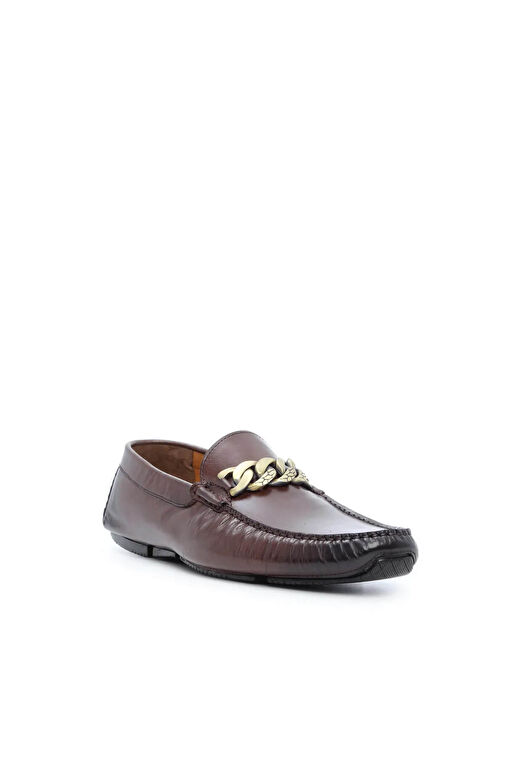 Tnc Luxury Erkek Hakiki Deri Kahverengi Loafer Ayakkabı - Görsel 3