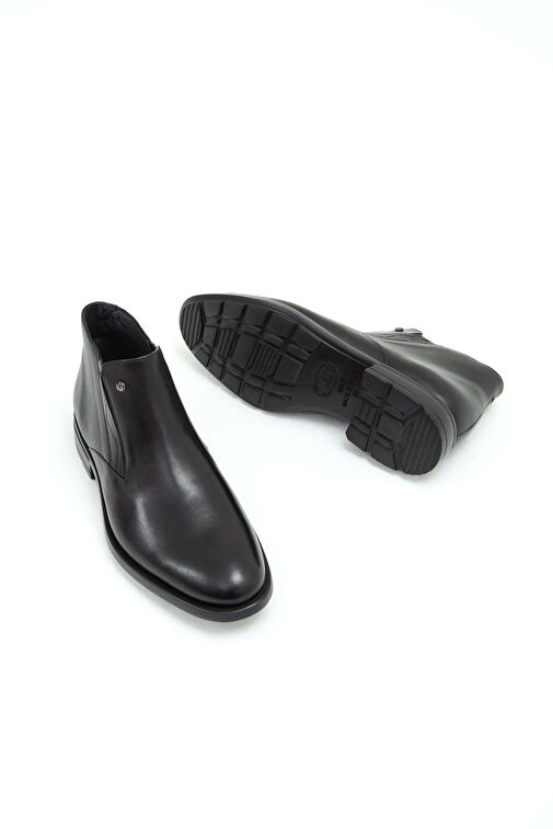 Tamer Tanca Erkek Hakiki Deri Siyah Casual Bot - Görsel 8