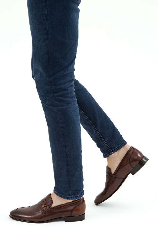 Tamer Tanca Erkek Hakiki Deri Taba Bufalo Makosen Ayakkabı - Görsel 2