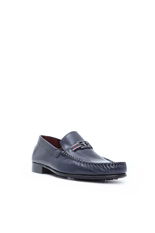 Tamer Tanca Erkek Hakiki Deri Lacivert Makosen Ayakkabı - Görsel 3