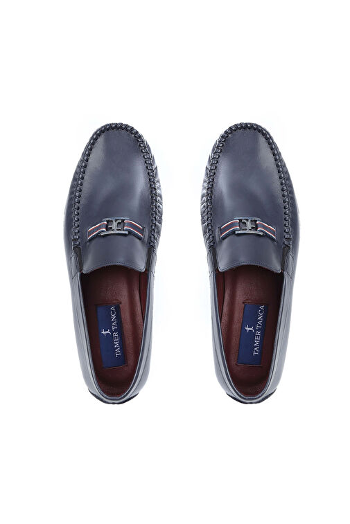 Tamer Tanca Erkek Hakiki Deri Lacivert Makosen Ayakkabı - Görsel 5