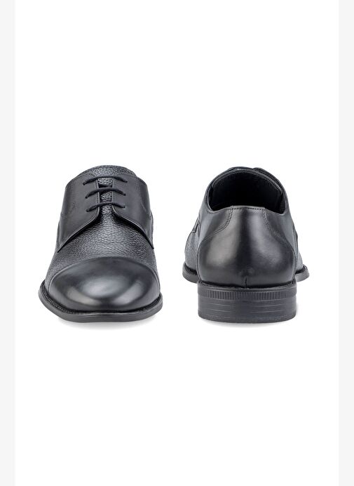 Siyah Klasik 100% Hakiki Deri Bağcıklı Ayakkabı - Görsel 4