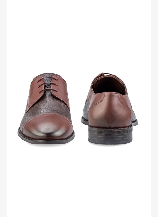 Kahverengi Klasik 100% Hakiki Deri Bağcıklı Ayakkabı - Görsel 5