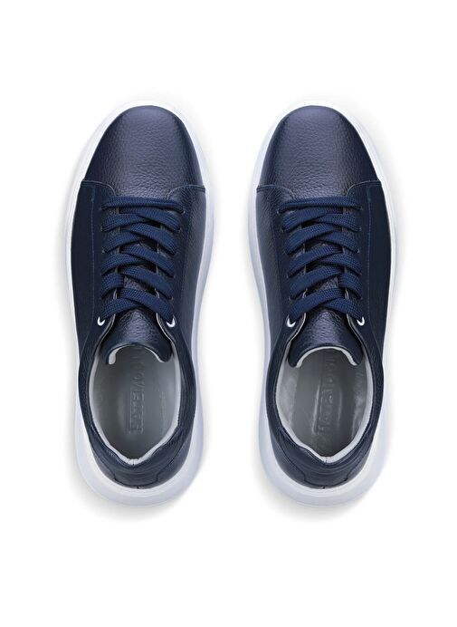 Lacivert Bağcıklı %100 Hakiki Deri Casual Ayakkabı - Görsel 3
