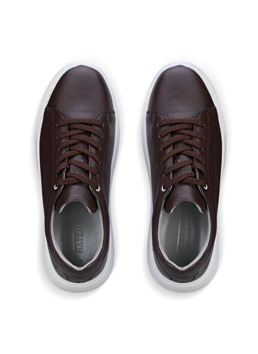 Kahverengi Bağcıklı %100 Hakiki Deri Casual Ayakkabı - Görsel 3