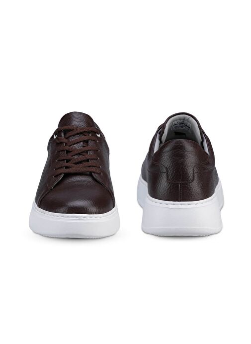 Kahverengi Bağcıklı %100 Hakiki Deri Casual Ayakkabı - Görsel 4