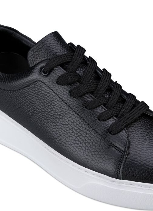 Siyah Bağcıklı %100 Hakiki Deri Casual Ayakkabı - Görsel 5