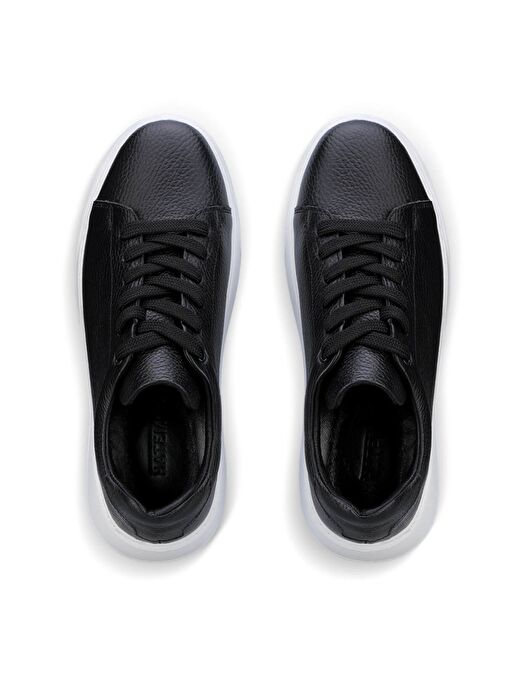 Siyah Bağcıklı %100 Hakiki Deri Casual Ayakkabı - Görsel 3