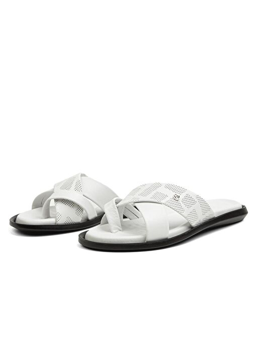 Pierre Cardin® | PC-7120 - 2162 Beyaz - Erkek Terlik - Görsel 5