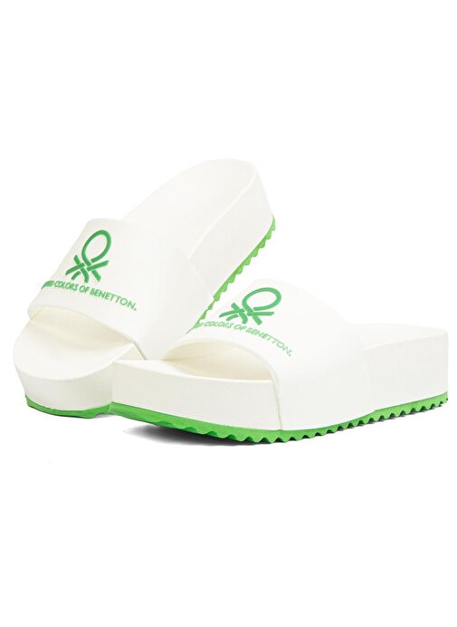 Benetton® |BN-1211- 3489 Beyaz - Kadın terlik - Görsel 2