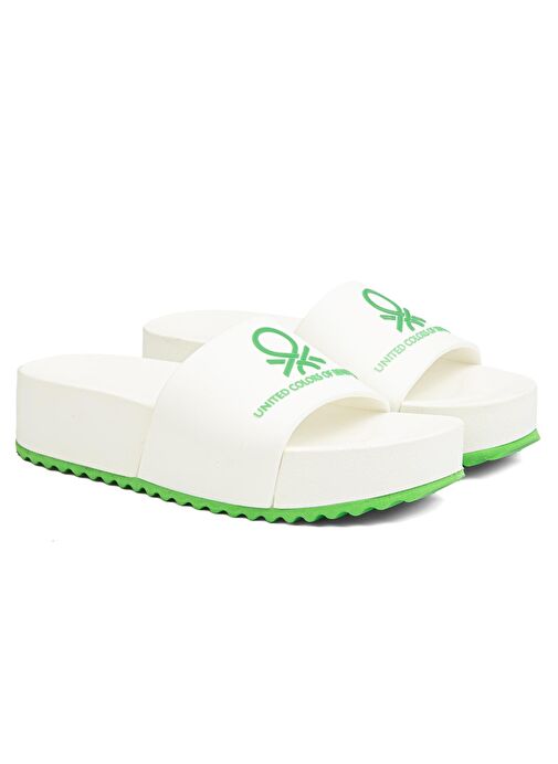 Benetton® |BN-1211- 3489 Beyaz - Kadın terlik - Görsel 4