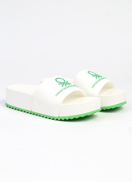 Benetton® |BN-1211- 3489 Beyaz - Kadın terlik - Görsel 8