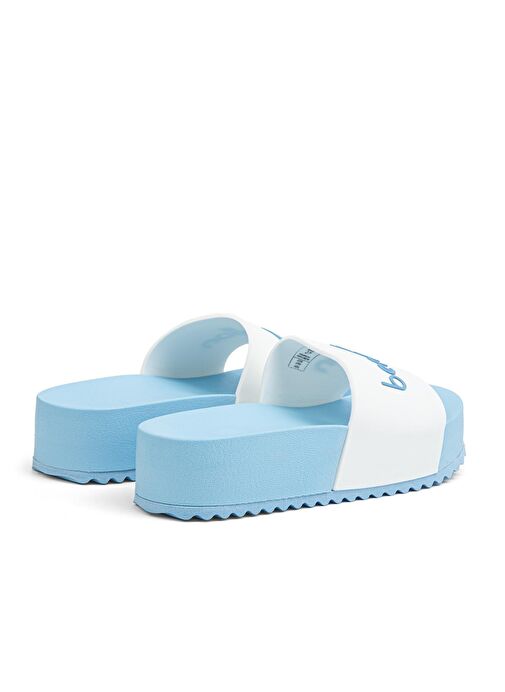 Benetton® | BN-1212- 3489 Beyaz Mavi - Kadın Terlik - Görsel 4