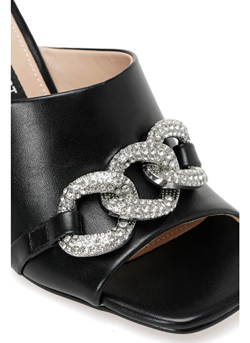 BERNE 2PR Siyah Kadın Topuklu Terlik - Görsel 8