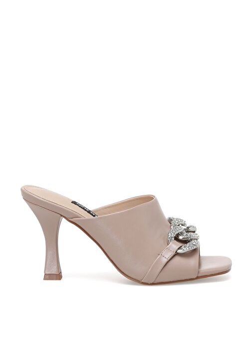 BERNE 2PR Pudra Kadın Topuklu Terlik - Görsel 2