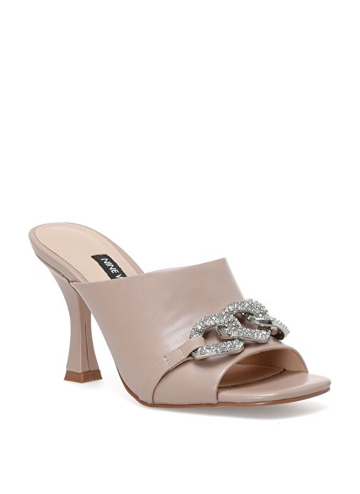 BERNE 2PR Pudra Kadın Topuklu Terlik - Görsel 3