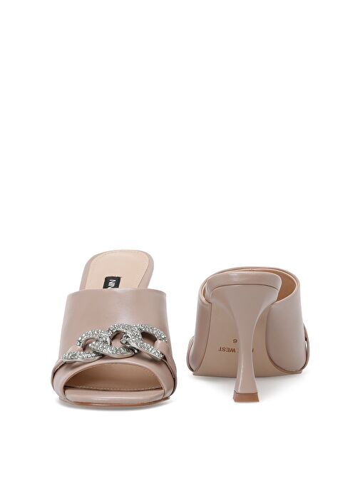 BERNE 2PR Pudra Kadın Topuklu Terlik - Görsel 6