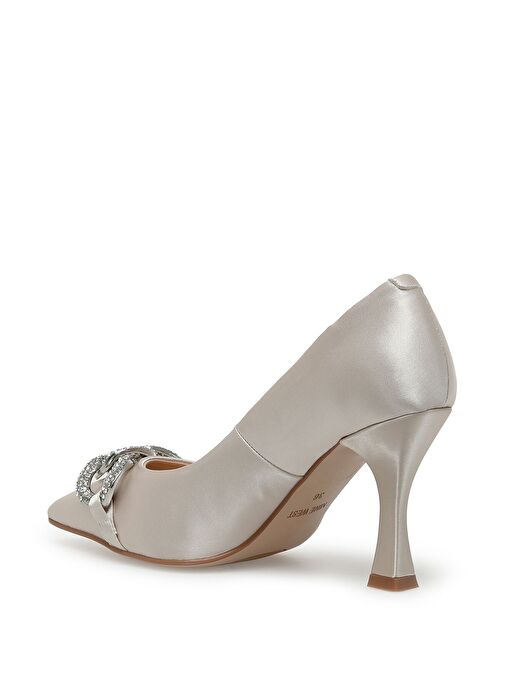 BINE2 2PR Bej Kadın Topuklu Ayakkabı - Görsel 4