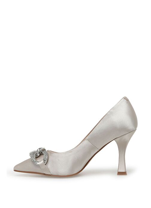 BINE2 2PR Bej Kadın Topuklu Ayakkabı - Görsel 5