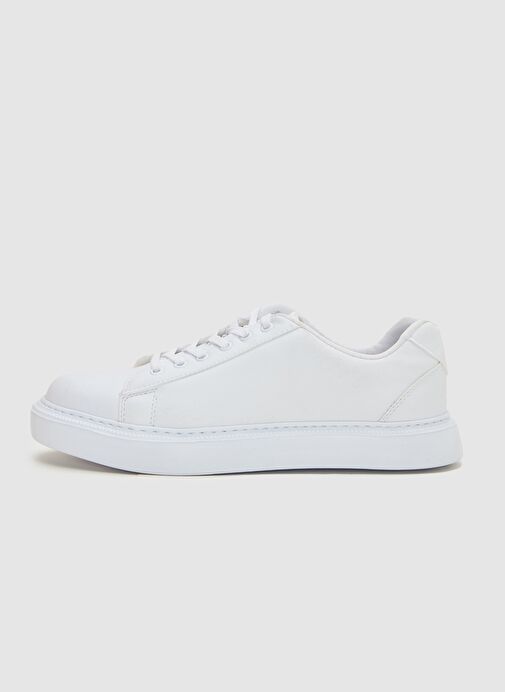 Twn Beyaz Kalın Beyaz Tabanlı Bağcıklı Sneaker Ayakkabi - Görsel 7
