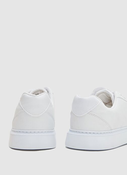 Twn Beyaz Kalın Beyaz Tabanlı Bağcıklı Sneaker Ayakkabi - Görsel 4