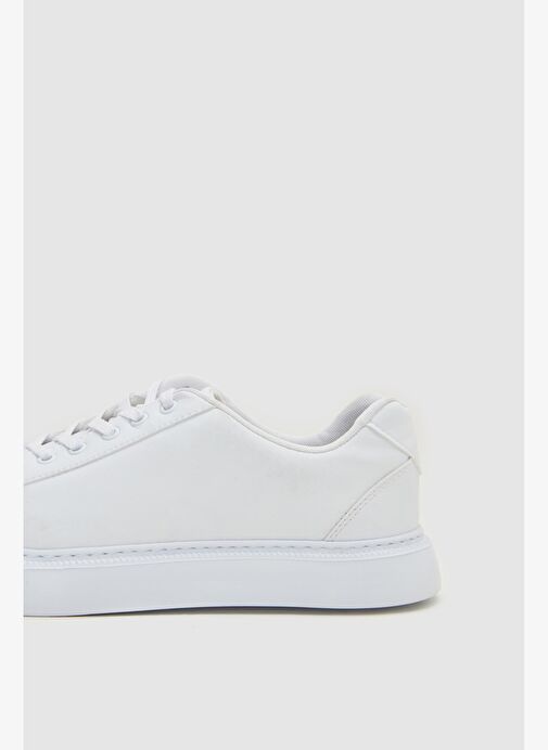 Twn Beyaz Kalın Beyaz Tabanlı Bağcıklı Sneaker Ayakkabi - Görsel 6