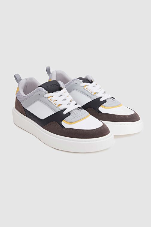 Twn Beyaz Kalın Beyaz Tabanlı Bağcıklı Sneaker Ayakkabi - Görsel 2