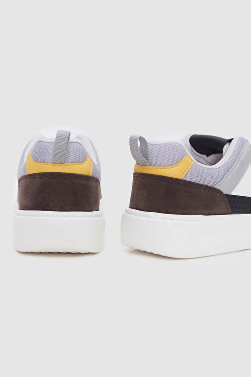 Twn Beyaz Kalın Beyaz Tabanlı Bağcıklı Sneaker Ayakkabi - Görsel 5