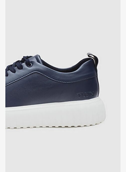 Twn Lacivert Kalın Beyaz Tabanlı Bağcıklı Sneaker Ayakkabi - Görsel 4