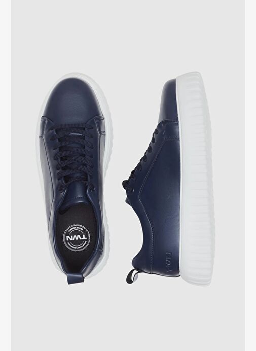 Twn Lacivert Kalın Beyaz Tabanlı Bağcıklı Sneaker Ayakkabi - Görsel 6